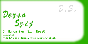 dezso szij business card